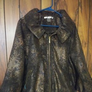 Peter Nygard Women's Swing Jacket Sz 12 Shimmer Br